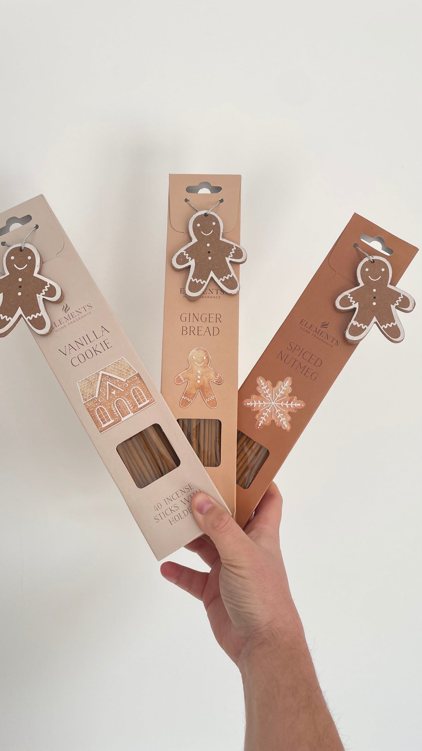 Incienso NAVIDAD con Portaincienso- Galleta Vainilla, Galleta de Jengibre y Nuez moscada especiada