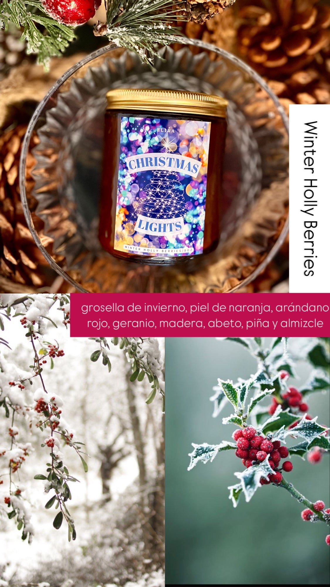 Vela Christmas Lights - Winter Holly Berries